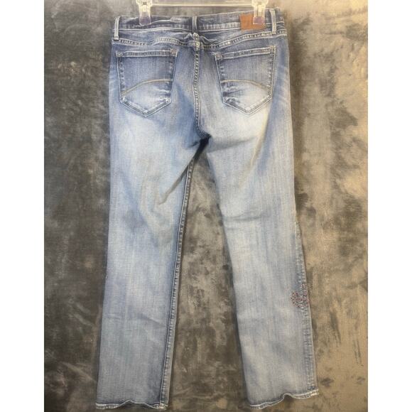 Designer x Driftwood Kelly Floral Embroidered Bootcut Denim Jeans Womens Size 29 - Picture 2 of 10